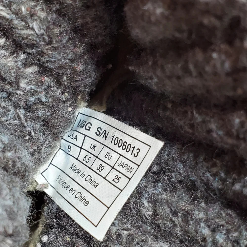 UGG Cambridge Suede Sweater Knit Grey Boots Buckles Size 8 - Picture 6 of 10